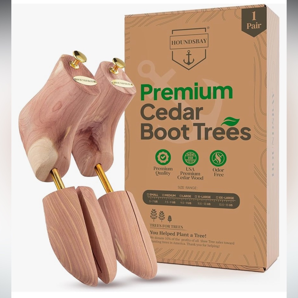 HOUNDSBAY Premium Cedar Boot Trees for Mens Shoes & Boots NWT